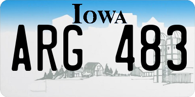 IA license plate ARG483