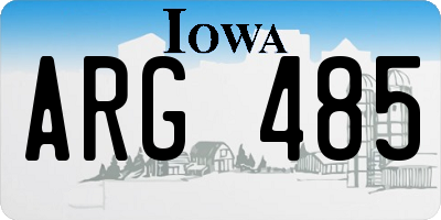 IA license plate ARG485