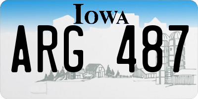 IA license plate ARG487