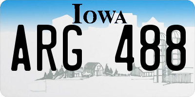 IA license plate ARG488