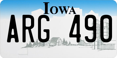 IA license plate ARG490