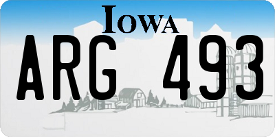 IA license plate ARG493