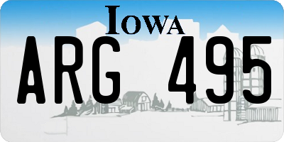 IA license plate ARG495