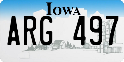 IA license plate ARG497