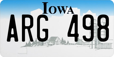 IA license plate ARG498