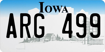 IA license plate ARG499