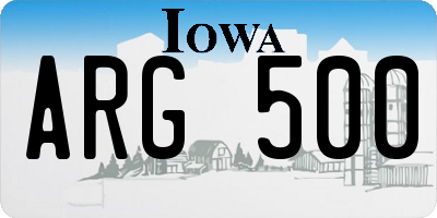 IA license plate ARG500