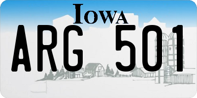 IA license plate ARG501