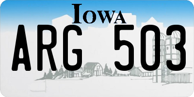 IA license plate ARG503