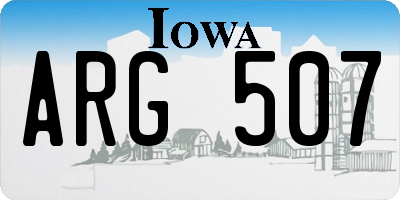 IA license plate ARG507
