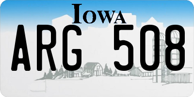 IA license plate ARG508