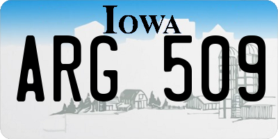 IA license plate ARG509