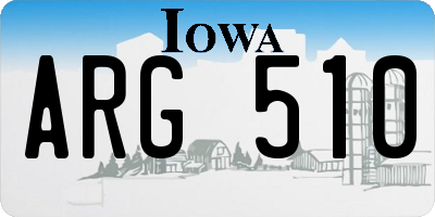 IA license plate ARG510