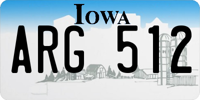 IA license plate ARG512