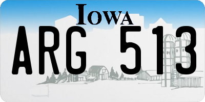 IA license plate ARG513