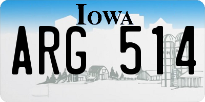 IA license plate ARG514