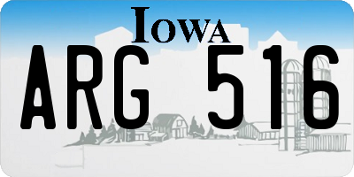 IA license plate ARG516