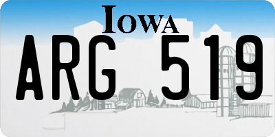 IA license plate ARG519