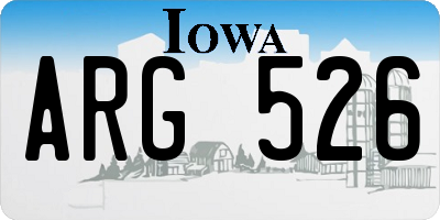IA license plate ARG526