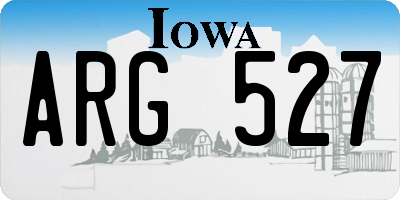IA license plate ARG527