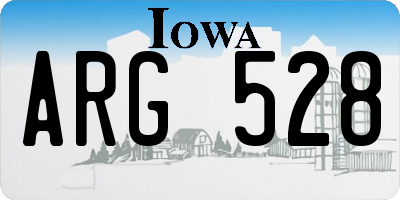IA license plate ARG528