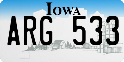 IA license plate ARG533