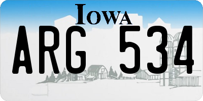 IA license plate ARG534