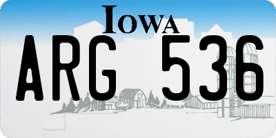IA license plate ARG536