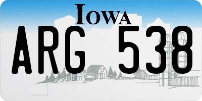 IA license plate ARG538