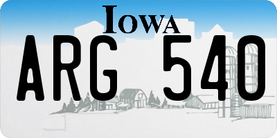 IA license plate ARG540