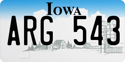 IA license plate ARG543
