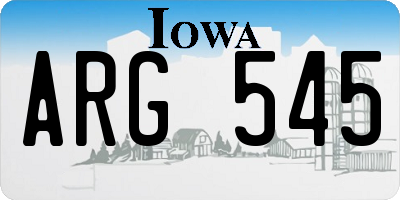 IA license plate ARG545