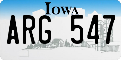 IA license plate ARG547