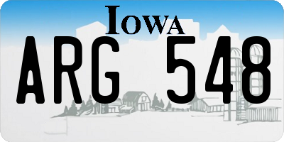 IA license plate ARG548