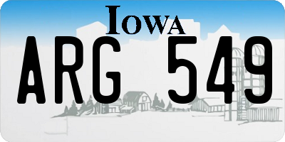 IA license plate ARG549