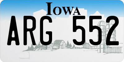 IA license plate ARG552