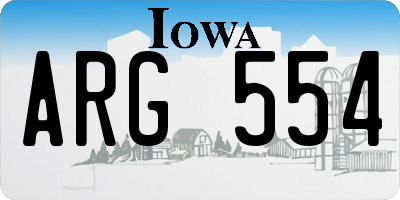 IA license plate ARG554