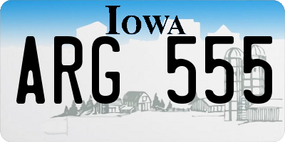 IA license plate ARG555