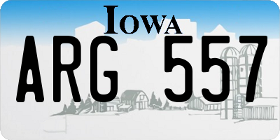 IA license plate ARG557