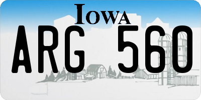 IA license plate ARG560