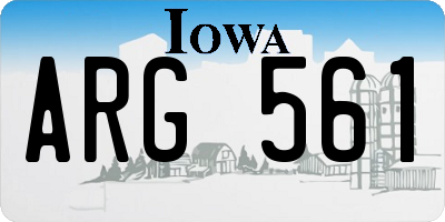 IA license plate ARG561