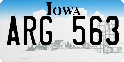 IA license plate ARG563