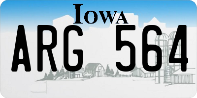 IA license plate ARG564