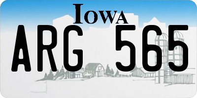 IA license plate ARG565