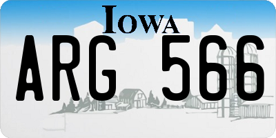 IA license plate ARG566