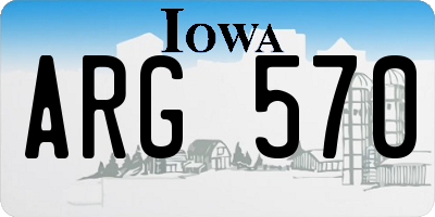 IA license plate ARG570