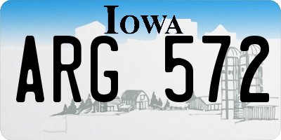 IA license plate ARG572