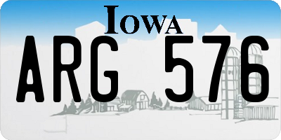IA license plate ARG576