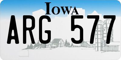 IA license plate ARG577