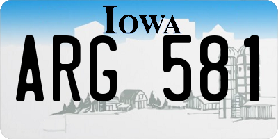 IA license plate ARG581